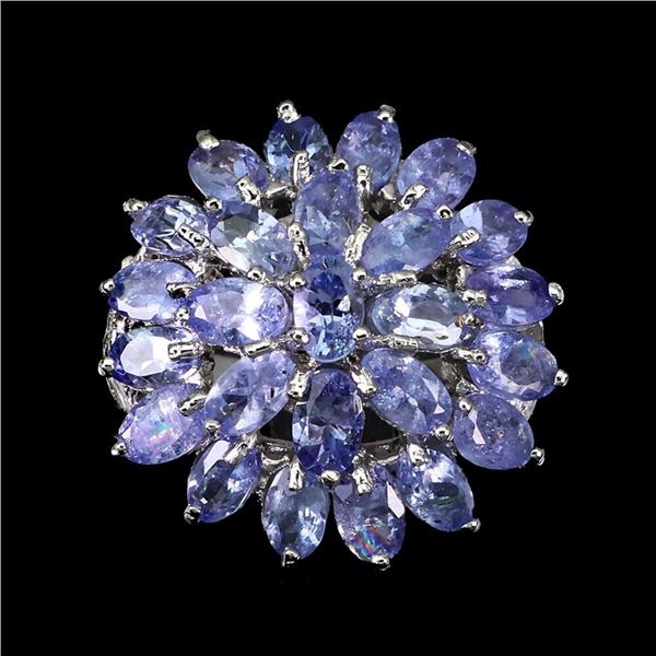 Natural Stunning Tanzanite Flower Ring