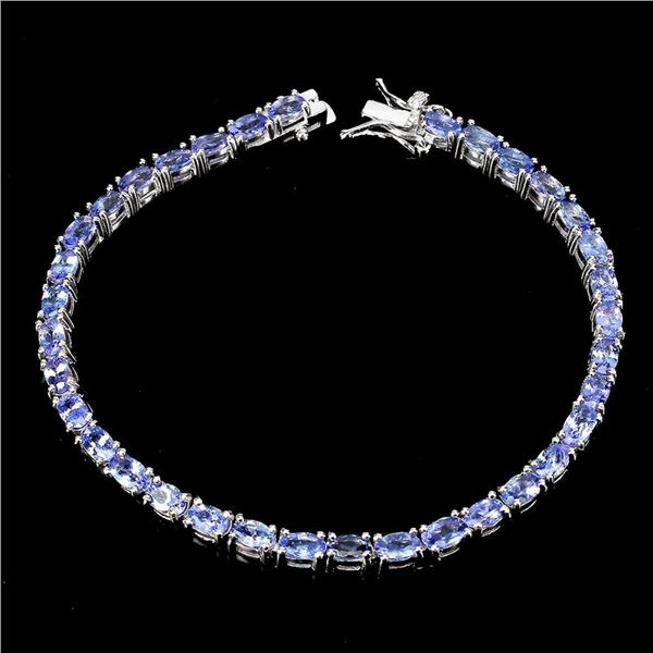 Natural Unheated Oval Blue Tanzanite Bracelet