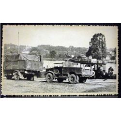 WW2 NAZI GERMAN ARCHIVES PHOTO OF TRUCKS AND SOLDI