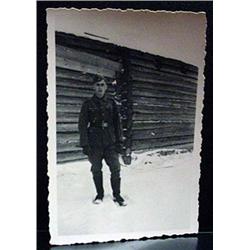 WW2 NAZI GERMAN PHOTO OF SOLDIER IN SNOW