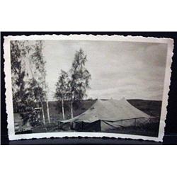 WW2 NAZI GERMAN PHOTO OF LARGE TENT IN THE FIELD