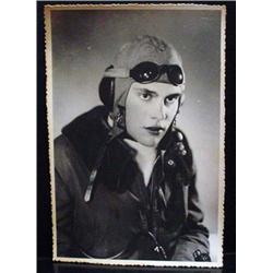 LARGE WW2 NAZI GERMAN PORTRAIT PHOTO OF PILOT W/ A