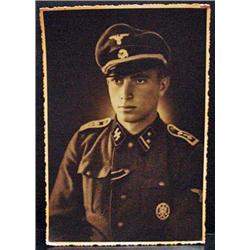 LARGE WW2 NAZI GERMAN PORTRAIT PHOTO OF SS SOLDIER
