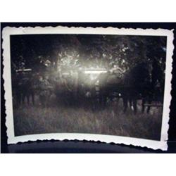 WW2 NAZI GERMAN PHOTO OF SOLDIERS W/ HORSES AND A 