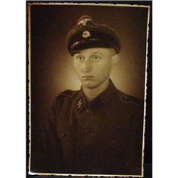LARGE WW2 NAZI GERMAN PROTRAIT PHOTO OF AN SS SOLD