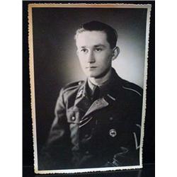 LARGE WW2 NAZI GERMAN PORTRAIT PHOTO OF AN SS SOLD