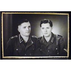LARGE WW2 NAZI GERMAN PORTRAIT PHOTO OF 2 SOLDIERS
