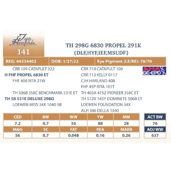 TH 298G 6830 PROPEL 291K