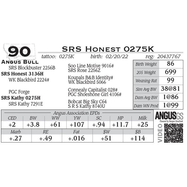 SRS Honest 0275K