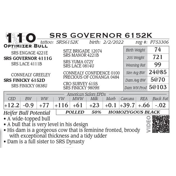 SRS GOVERNOR 6152K