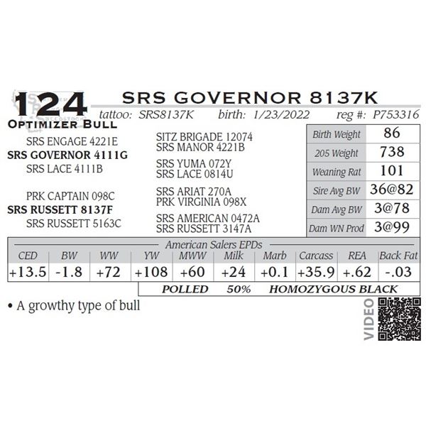 SRS GOVERNOR 8137K