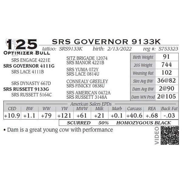 SRS GOVERNOR 9133K