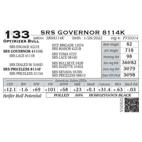 SRS GOVERNOR 8114K