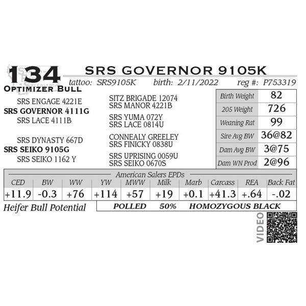 SRS GOVERNOR 9105K
