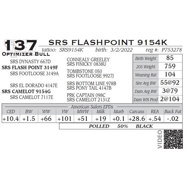 SRS FLASHPOINT 9154K- OUT OF SALE