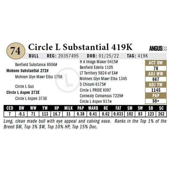 Circle L Substantial 419K