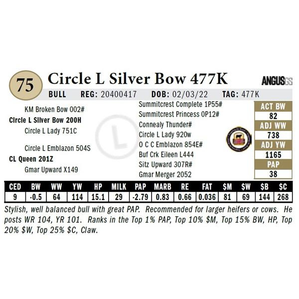 Circle L Silver Bow 477K