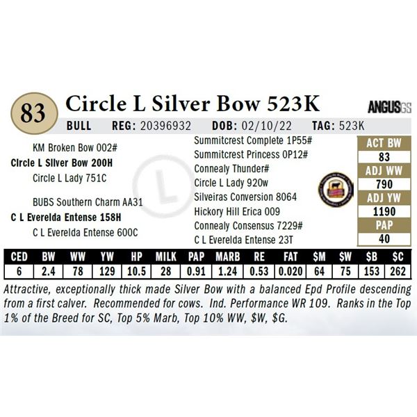 Circle L Silver Bow 523K