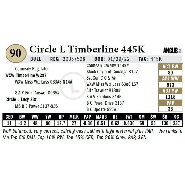 Circle L Timberline 445K- NO VIDEO
