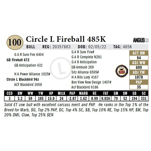 Circle L Fireball 485K