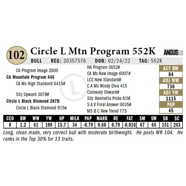 Circle L Mtn Program 552K