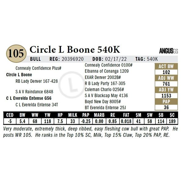 Circle L Boone 540K