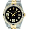 Image 1 : Rolex Mens Stainless Steel and Yellow Gold Black VVS 6&9 Diamond 36mm Datejust