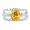 Image 1 : 2.57 ctw Yellow Sapphire and 0.45 ctw Diamond 18K White Gold Ring