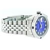 Image 3 : Rolex Mens Stainless Steel Blue Vignette Diamond & Sapphire Datejust Wristwatch