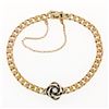 Image 2 : Vintage 14k TT Gold 0.17 ctw Diamond Solitaire Swirl Cuban Curb Chain Bracelet