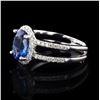 Image 2 : 2.22 ctw Blue sapphire and 0.36 ctw Diamond Platinum Ring