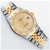 Image 3 : Rolex Mens 2 Tone Champagne Diamond Pyramid Bezel Datejust Wristwatch