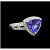 Image 1 : 14KT White Gold 2.21 ctw Tanzanite and Diamond Ring