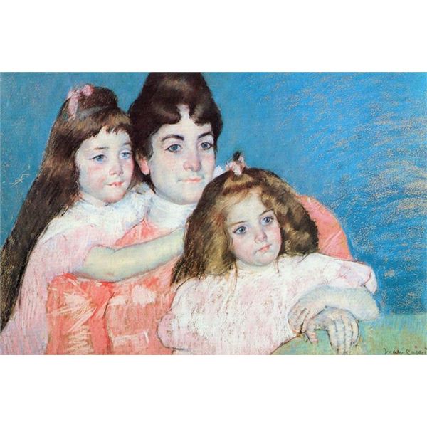 Mary Cassatt - Madame A.F. Aude With Her Two Daughters