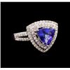 Image 1 : 14KT White Gold 1.76 ctw Tanzanite and Diamond Ring