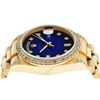 Image 6 : Rolex Mens 18K Yellow Blue Vignette Diamond Lugs Quickset President Wristwatch