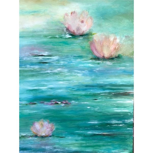 Lotus on the water by Adonna Original