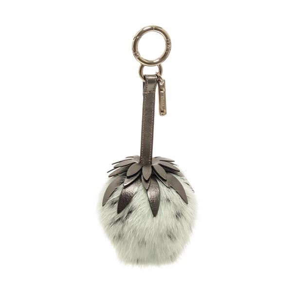 Fendi White Leather Fruit Bag Charm