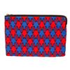 Image 1 : Celine Blue, Multicolor, Red Fabic Houndstooth Zip Pouch