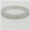 Image 7 : NEW 14k White Gold 0.17 ctw Round F VS1 Diamond Milgrain Etched Wedding Band Rin