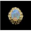 Image 2 : 14KT Yellow Gold 3.68 ctw Opal and Diamond Ring