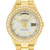 Image 1 : Rolex Mens 18K Yellow Gold Silver Diamond 1.9 ctw Quickset President Wristwatch