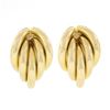 Image 1 : 14K Yellow Gold Polished Finish Bunched Puffed Multi Tube Wide Cuff Earrings