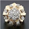 Image 2 : Vintage 14K TT Gold 1.67 ctw Round Brilliant Diamond Cluster Flower Cocktail Rin