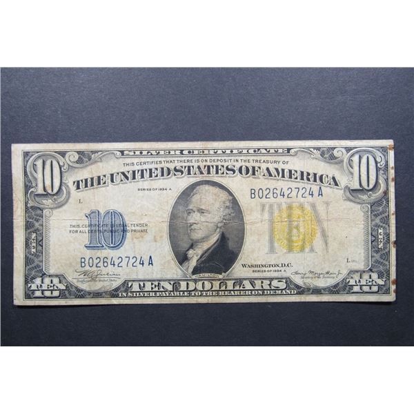 1934 $10 "NORTH AFRICA" SILVER CERTIFICATE