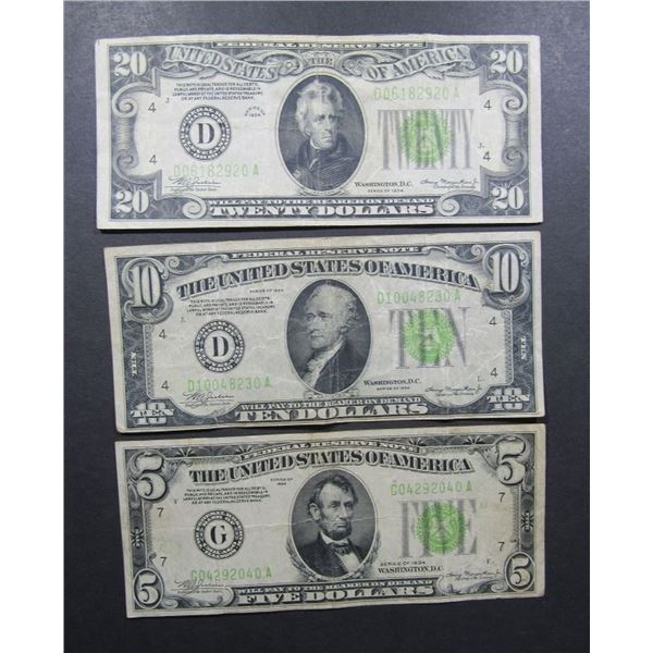 $35 FACE VALUE 1934 FEDERAL RESERVE NOTES