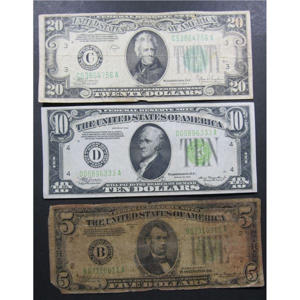 $35 FACE VALUE 1934 FEDERAL RESERVE NOTES