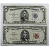 Image 1 : (2) $5 "STAR NOTE" 1953 SILVER CERT & 1963