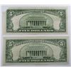 Image 2 : (2) $5 "STAR NOTE" 1953 SILVER CERT & 1963