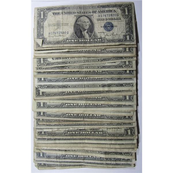 (50) $1 SILVER CERTIFICATES - U.S. CURRENCY